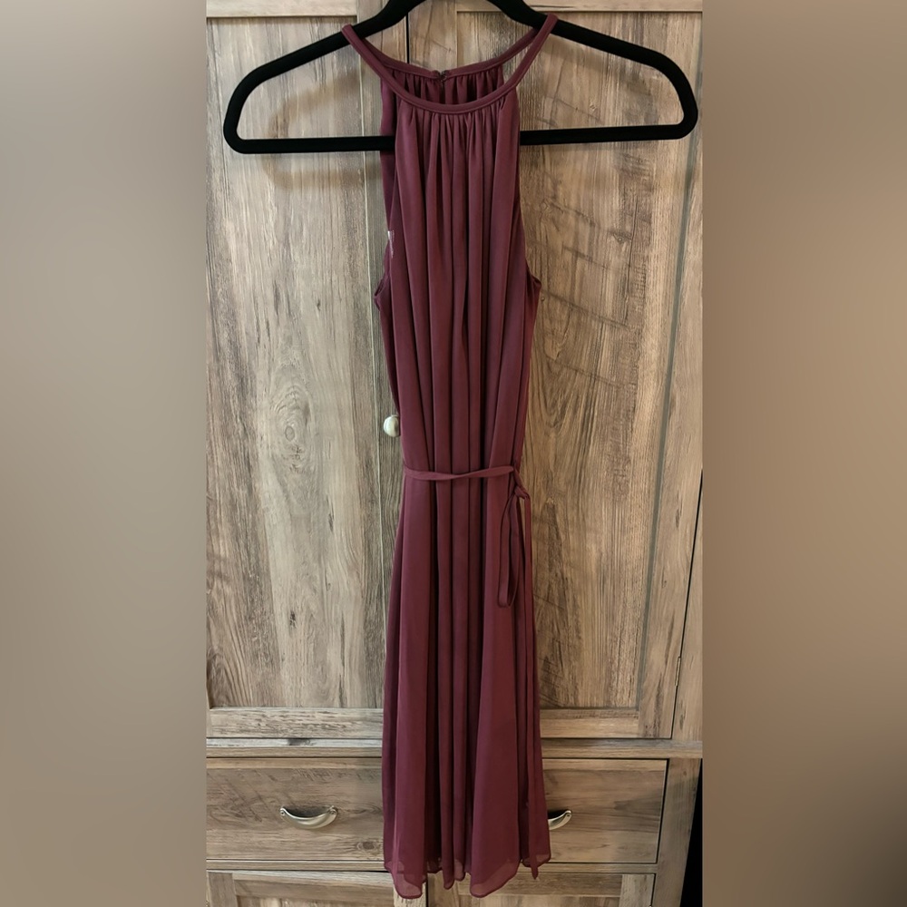 Burgundy Halter formal dress